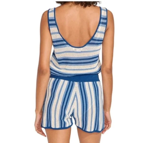 Solid & Striped The Charlie Knit Tank & Shorts Set Blue Large NWT - Picture 2 of 11